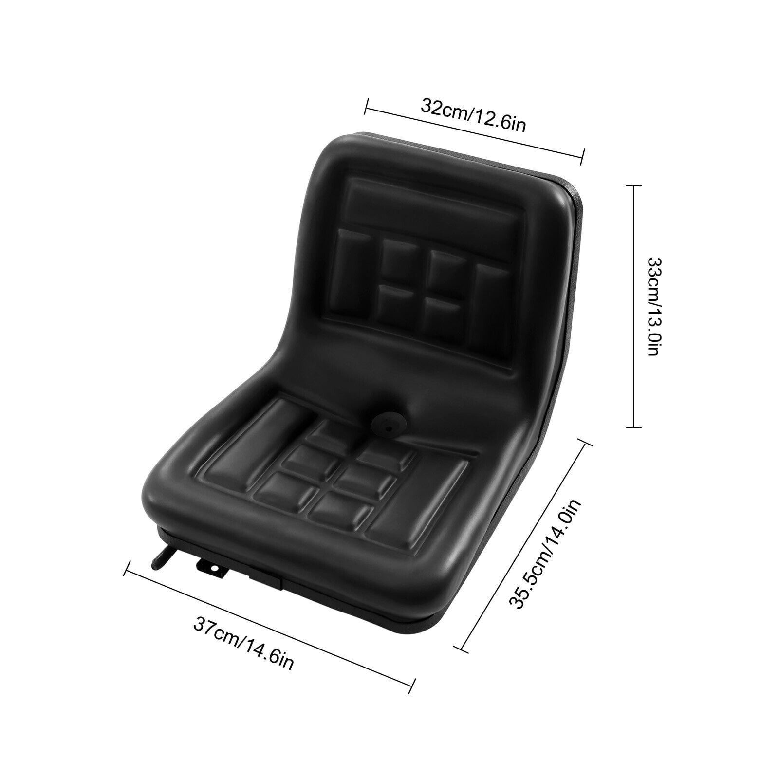 Universal Lawn Tractor Seat Replacement Tractor Forklift Seat & Rail Universal Lawn Mower Seat Waterproof Slidable PVC Black