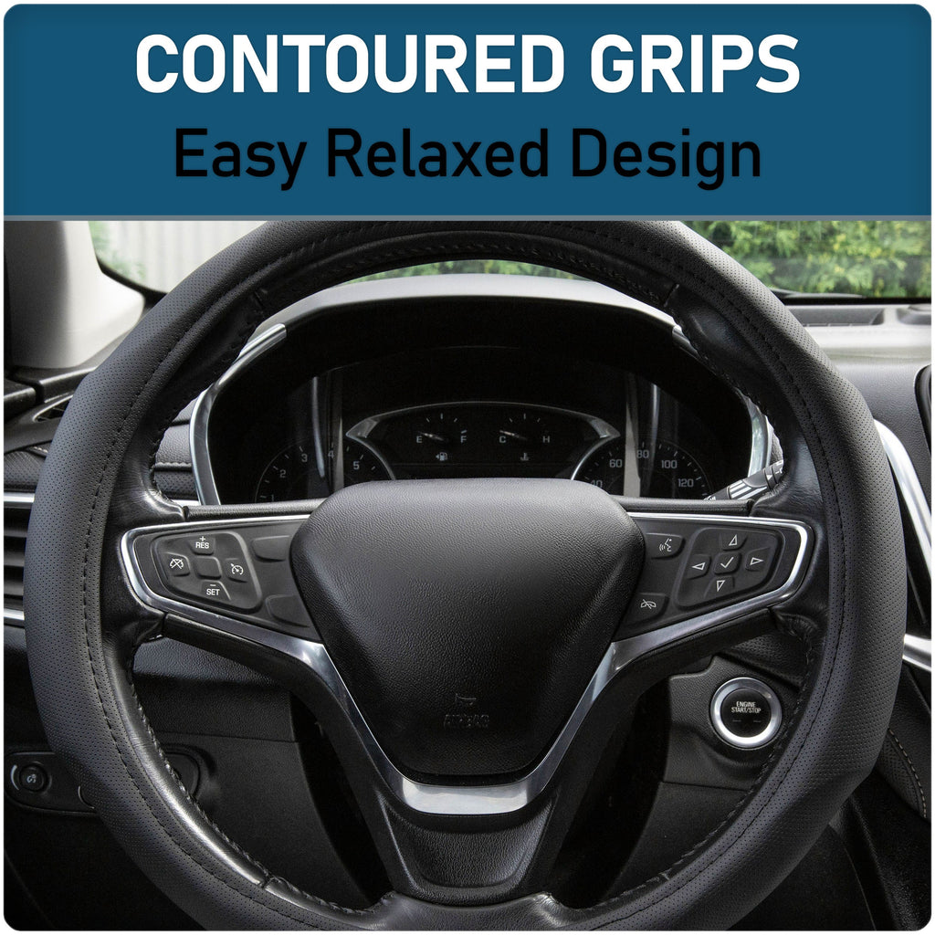 Custom Accessories Contour-Grip Steering Wheel Cover, Black