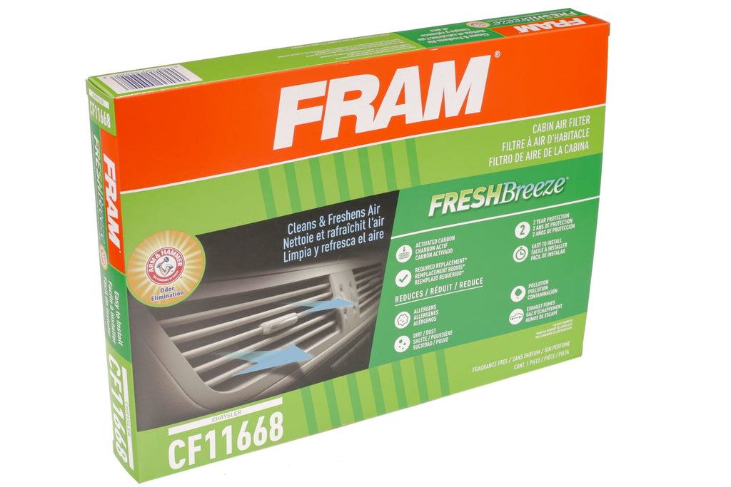 FRAM CF11668, Fresh Breeze Cabin Air Filter with Arm and Hammer Baking Soda, Fits Chrysler Vehicles Fits select: 2011-2023 DODGE CHARGER, 2014-2015 CHRYSLER 300C