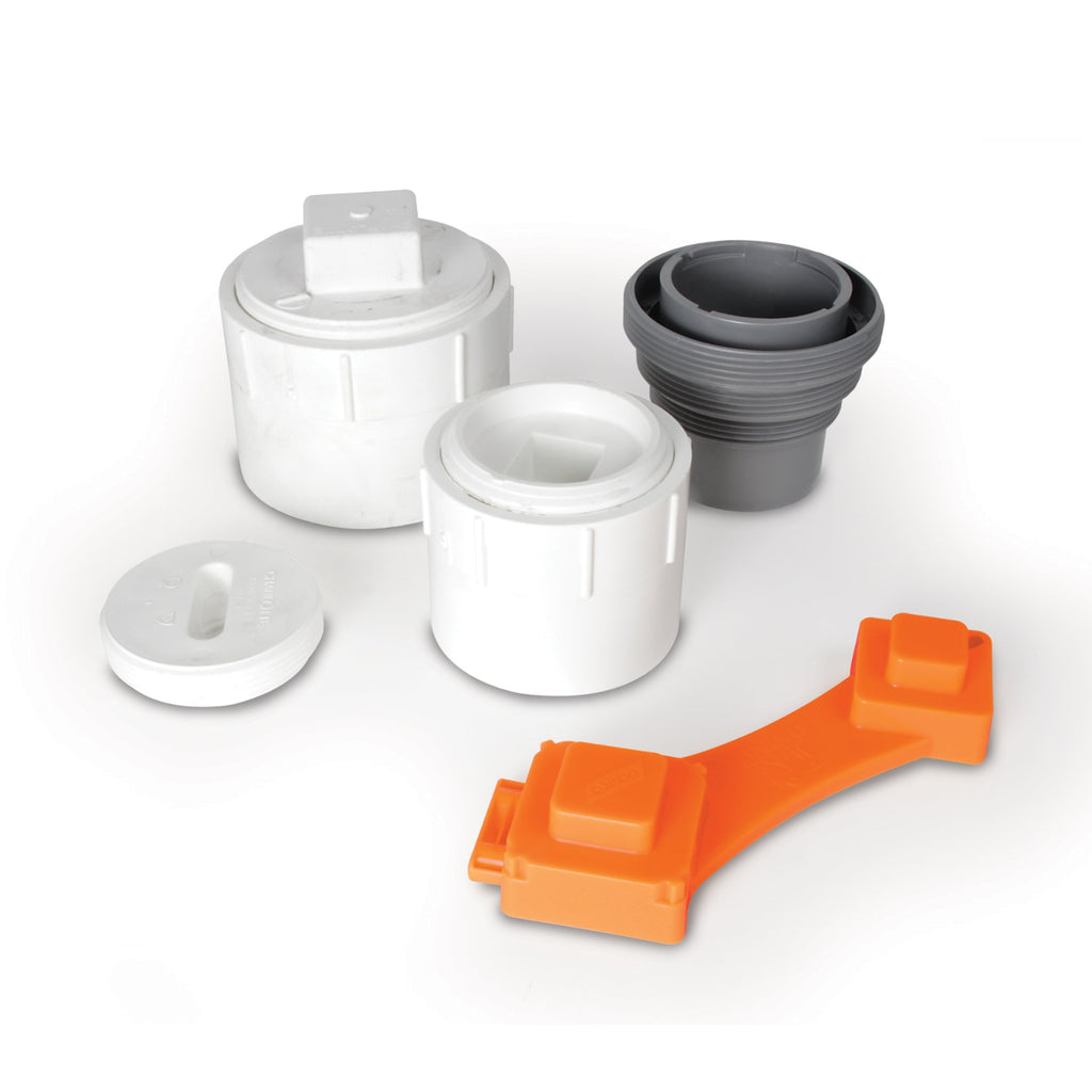 Camco RhinoFLEX 6-in-1 Camper/RV Sewer Fitting Wrench | Plastic, Orange (39759)