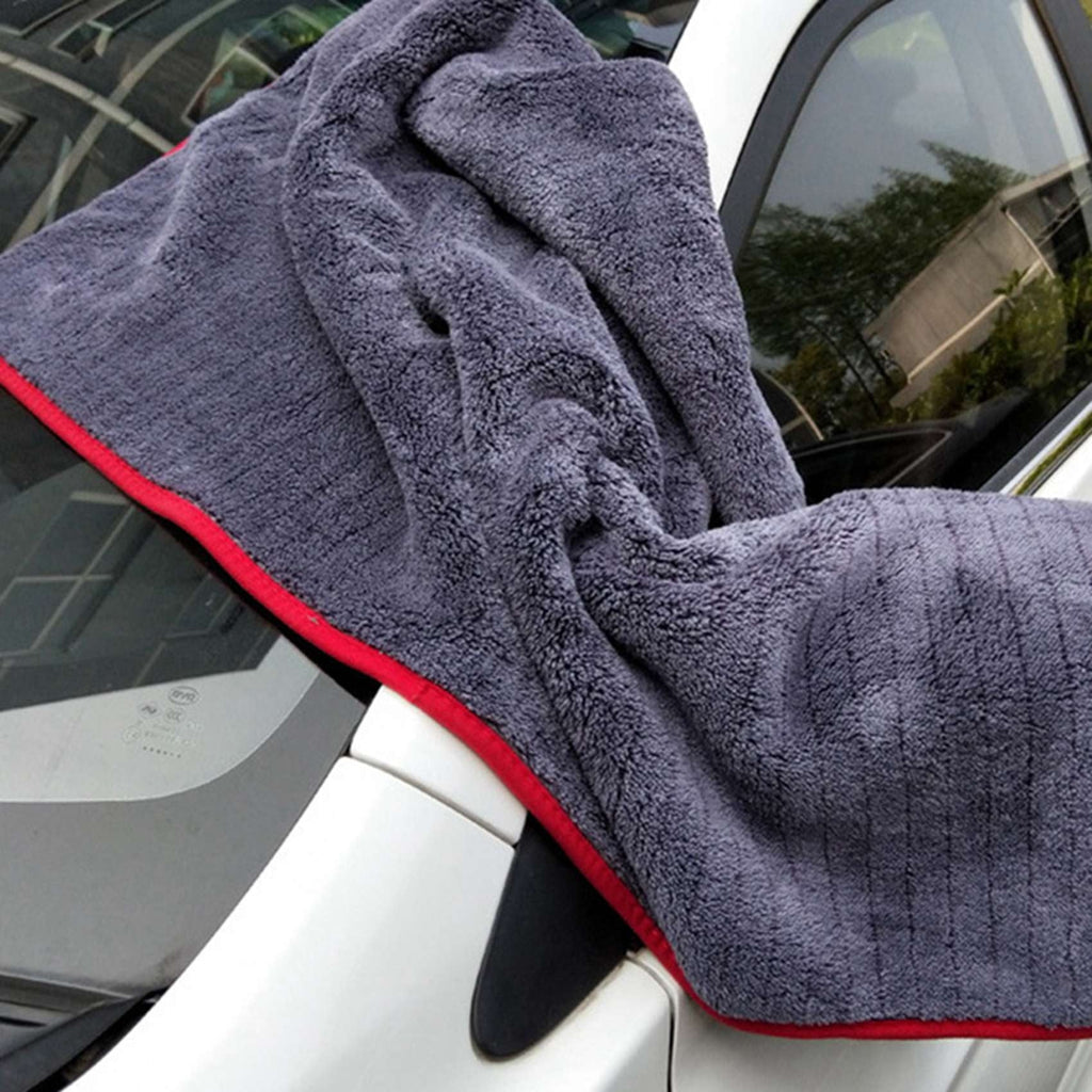2X 1000GSM 90X60cm Large Size Thick Plush Microfiber Towel Car Wash Clean Cloths Microfibre Wax Polishing Towel