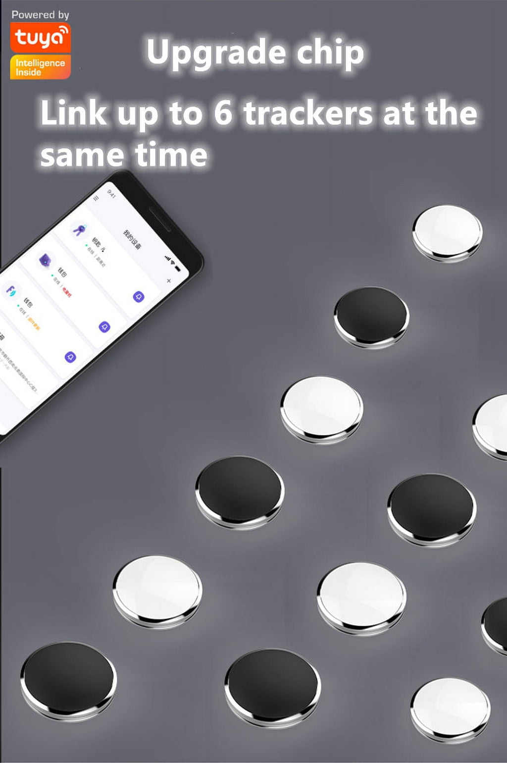 Aidai Bluetooth Tracker&Smart Key Finder,Tracking Devices Locators Anti-lost Bluetooth Smart GPS Alarm New With Silicone Sleeve White