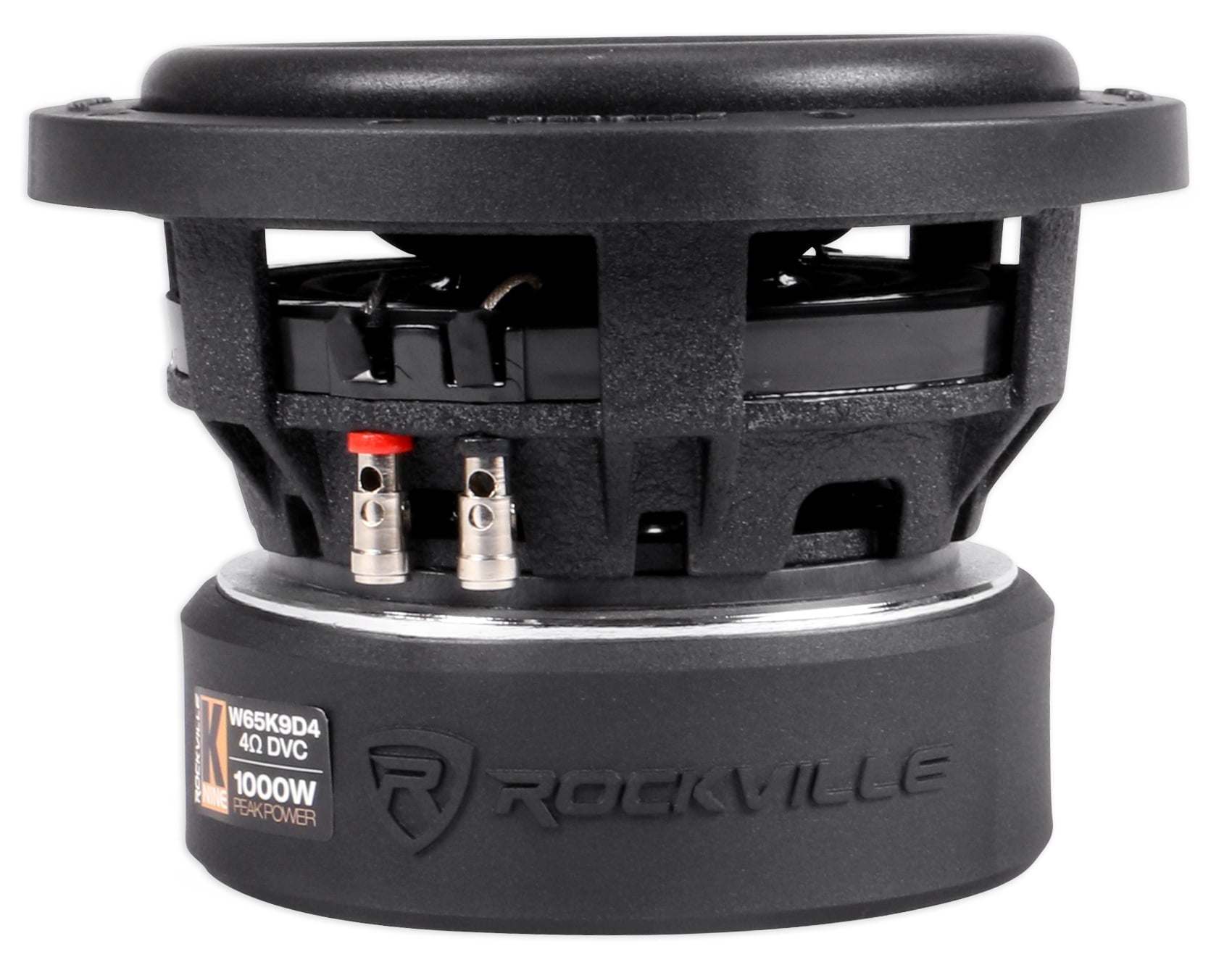 Rockville W65K9D4 6.5" 1000w Peak Car Audio Subwoofer Dual 4-Ohm Sub 250w RMS CEA Rated