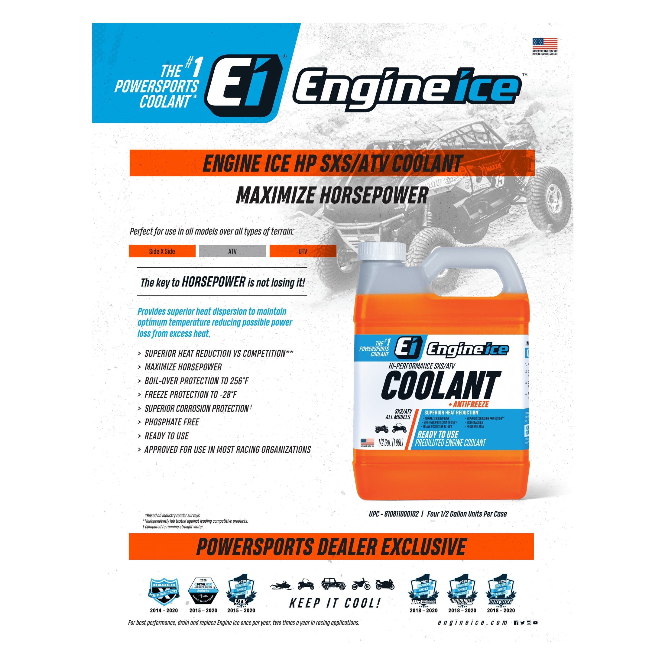 Engine Ice Hi-Performance SXS/ATV Coolant and Antifreeze