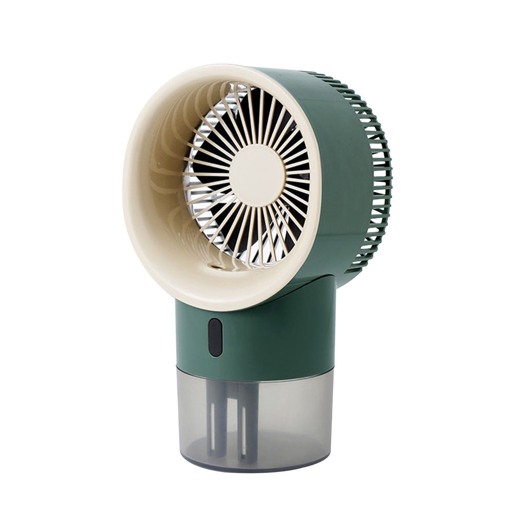 Yyeselk USB Mini Refrigerated Wind Conditioner, Home Small Chiller, Portable Mobile Humidification Night Light Desktop Water-cooled Fan, Built-in Battery Model