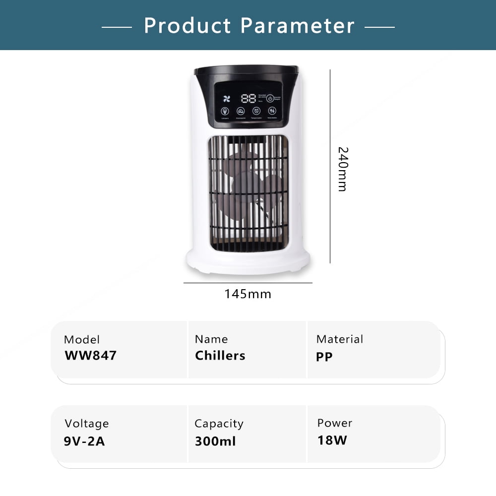 KIZOCAY Portable air conditioner with 6 air speeds, 60° & 120° automatic oscillating evaporative air conditioning fan, quite air cooler humidifier, suitable for home office outdoor, white
