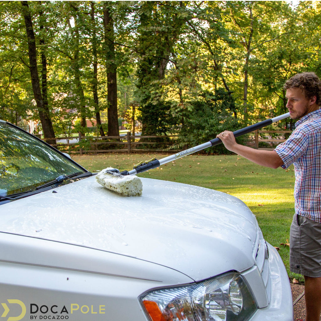 DocaPole Car Cleaning Kit: Car Wash Kit with 5-12’ Extension Pole & Soft  Brush, Car Squeegee, Car Wash Mitt (2X), Microfiber Cleaning Head