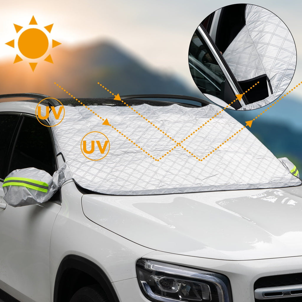 XUKEY Mutifunction Car Windshield Snow Cover Winter Ice Frost Freeze Sun Rain Protector Universal