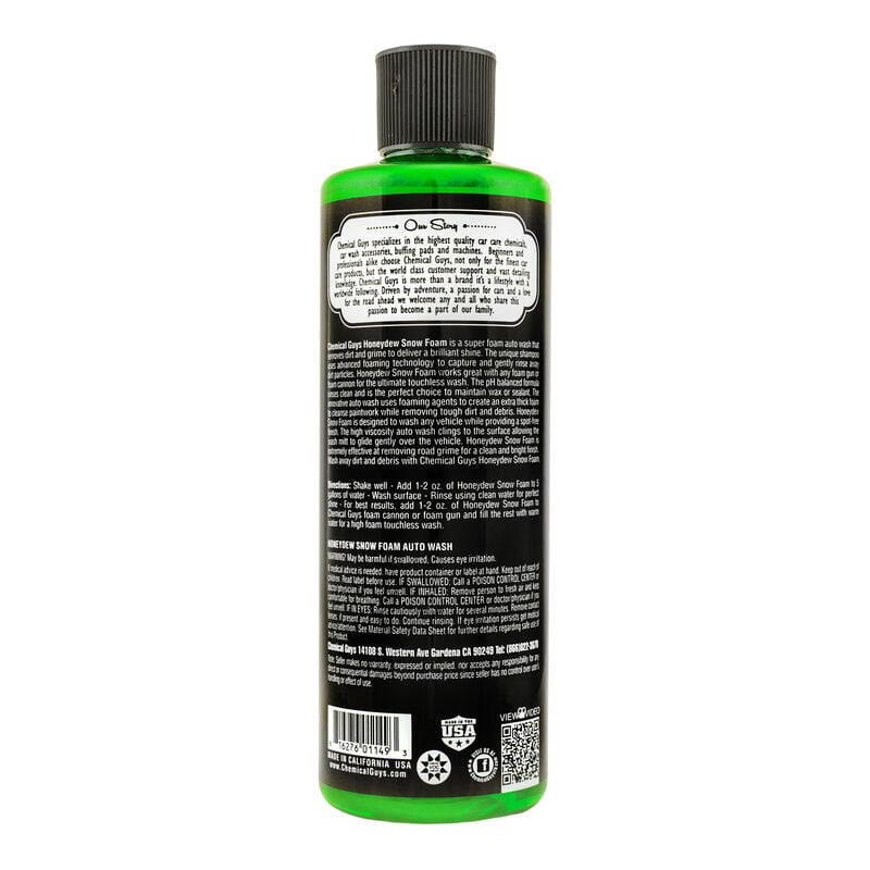 Chemical Guys CWS_110_16 Honeydew Snow Foam Car Wash Soap, 16 oz, Honeydew Scent