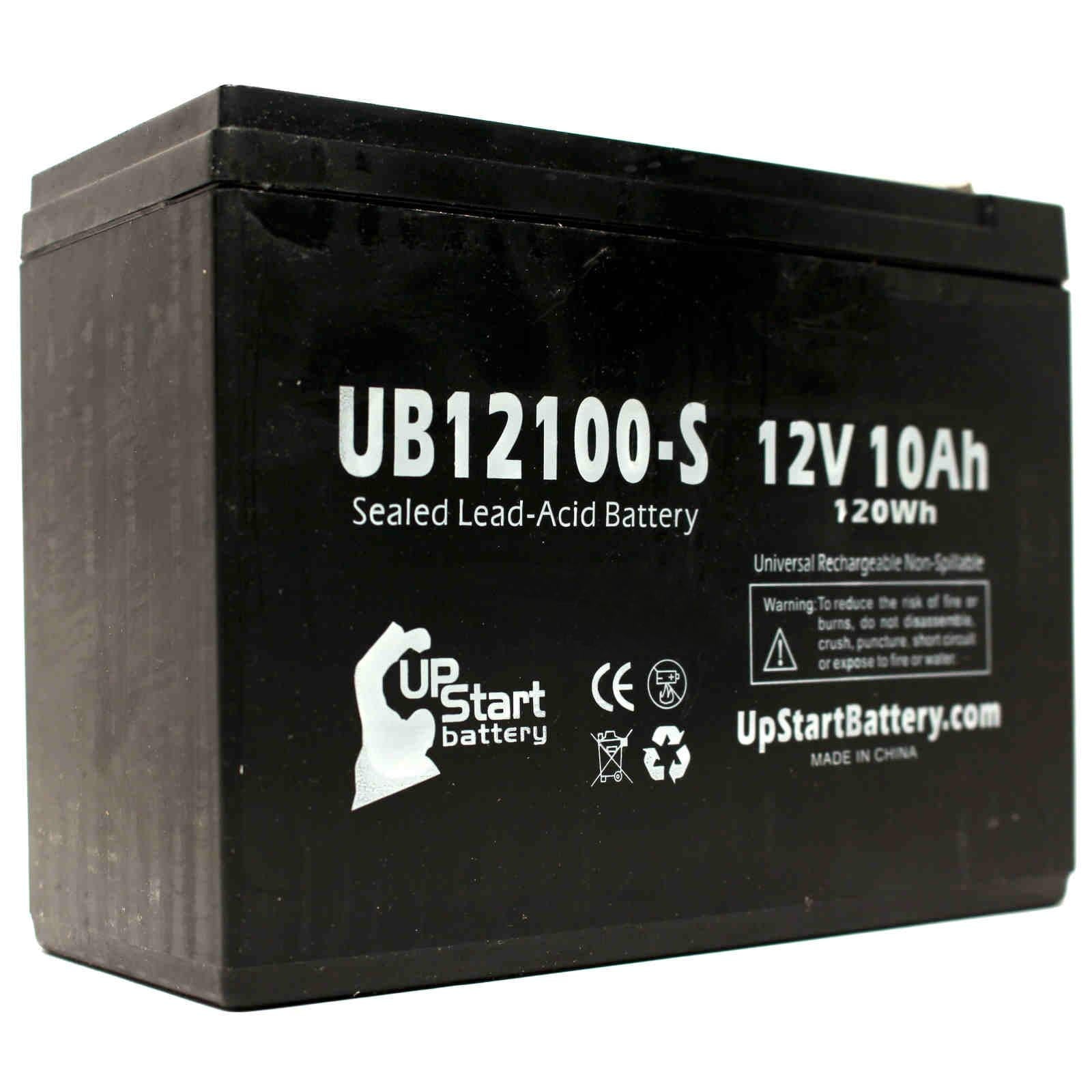 2 Pack 12V 10Ah Battery Replacement for Neuton Mowers CE5 Lawn Mower, Razor E300, MX350 Scooter - UB12100-S Sealed Lead Acid Battery (AGM, SLA)