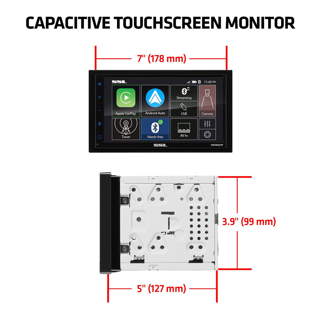 Sound Storm Laboratories DD988ACP 6.75” Apple CarPlay Android Auto Car Player