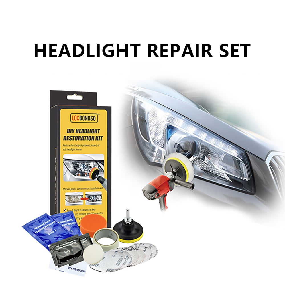 FIEWESEY Pro Car Headlight Lens Restoration Repair Kit Polishing Cleaner Cleaning Tool