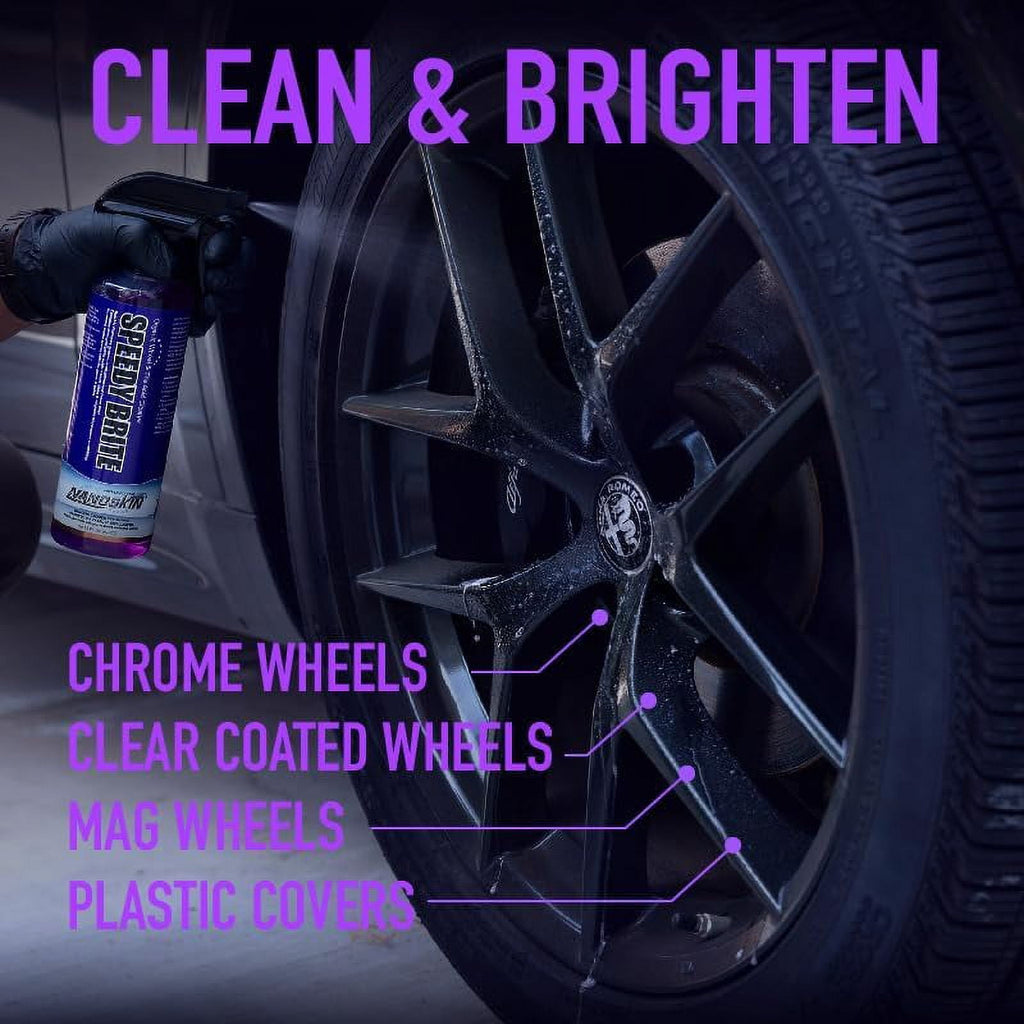 Nanoskin SPEEDY BRITE Organic Wheel & Tire Acid Clea ner - 1 Gallon