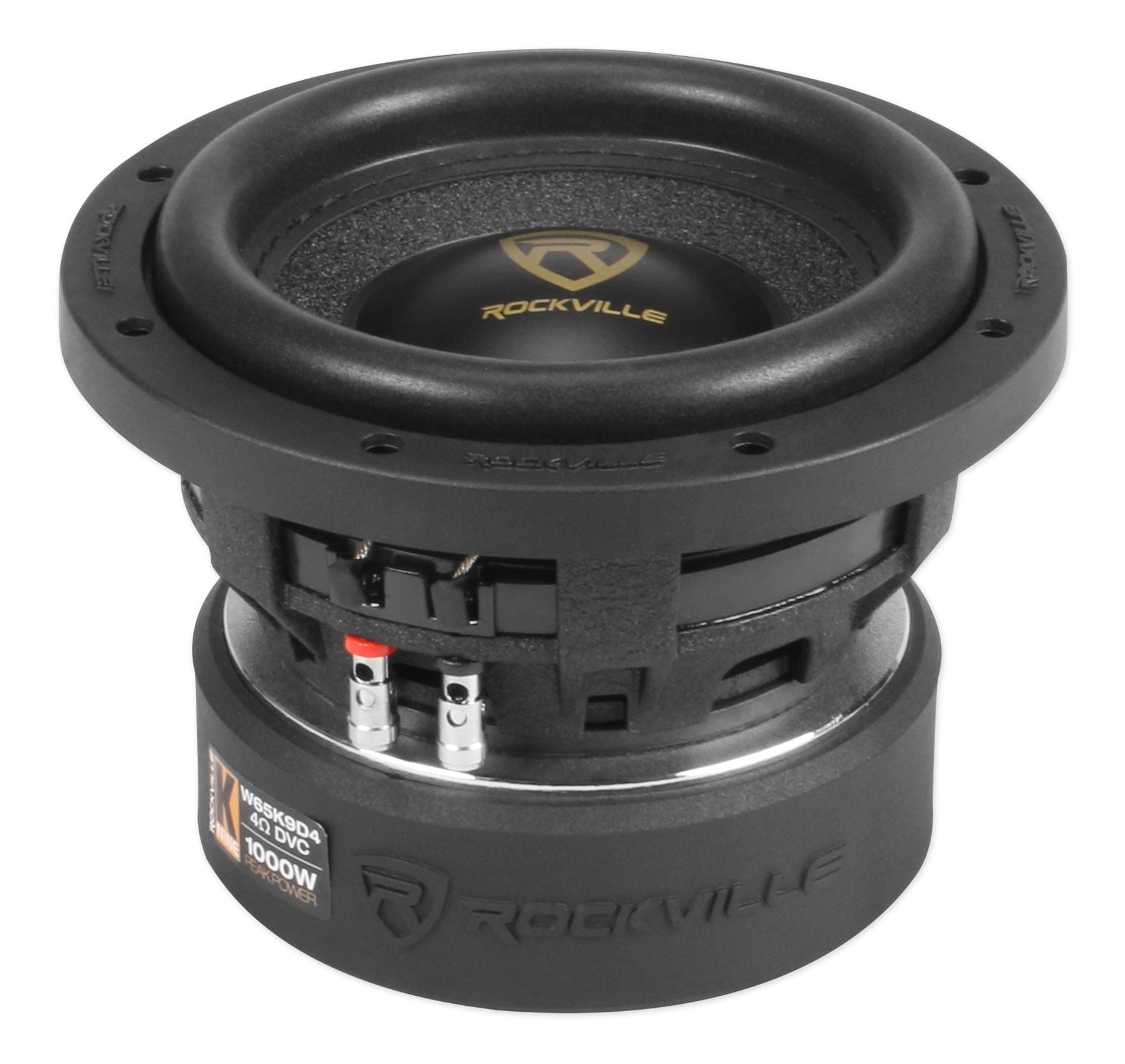 Rockville W65K9D4 6.5" 1000w Peak Car Audio Subwoofer Dual 4-Ohm Sub 250w RMS CEA Rated