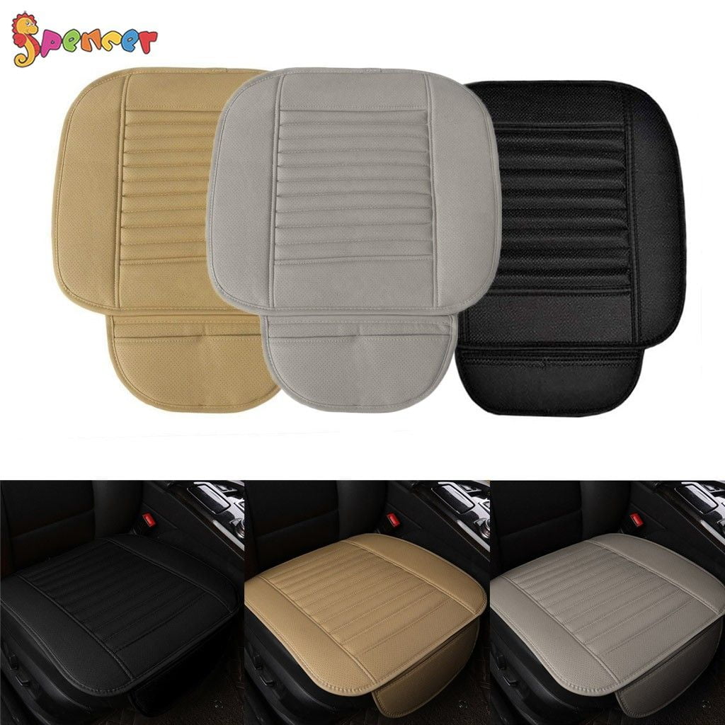 Spencer 1PC Car Seat Cushion Breathable Car Interior Seat Cover Cushion PU Leather 3D Front Pad Mat for Auto Supplies Office Chair "Grey"