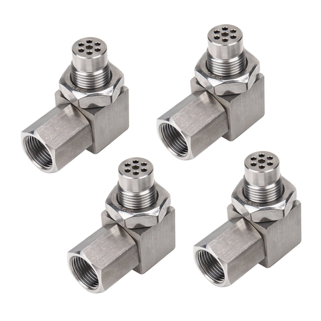 3mirrors 90-Degree 02 Sensor Check Engine Light Eliminator Adapter M18x1.5 Mounting Fittings Accessories - Stainless Steel, 10-Pack