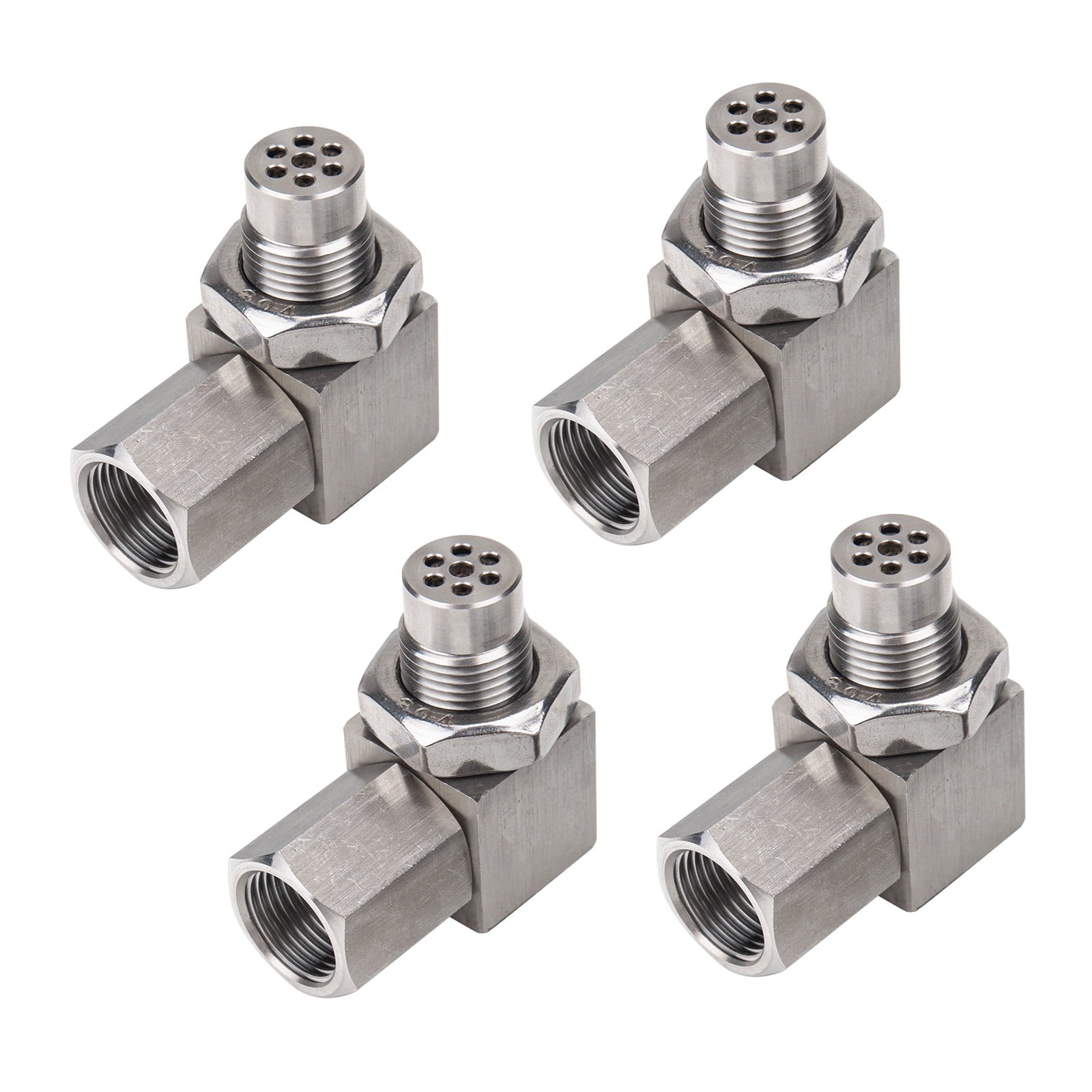 3mirrors 90-Degree 02 Sensor Check Engine Light Eliminator Adapter M18x1.5 Mounting Fittings Accessories - Stainless Steel, 10-Pack