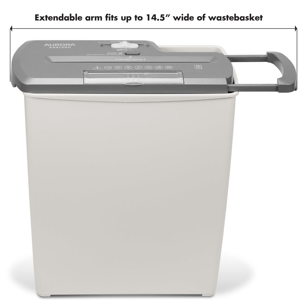 Aurora AS810SD 8-Sheet Strip-Cut Paper/CD/Credit Card Shredder