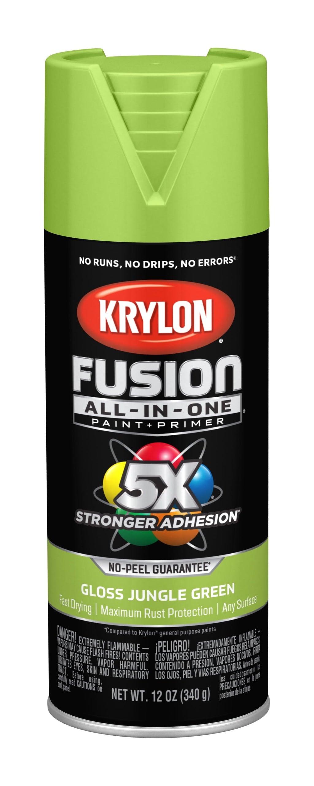 Krylon K02712007 Krylon Fusion All-In-One Jungle Green Gloss 12 oz. Spray Paint, Multi-Surface, (1 Piece, 1 Pack)