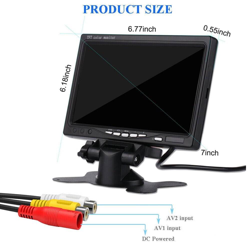 7" TFT LCD Monitor, Wireless Rear View Cams 2.4G Extra Long Range Signal Waterproof Backup Camera with Night Vision Reverse Camera, Vehicle Backup Cameras Kit for Car Truck