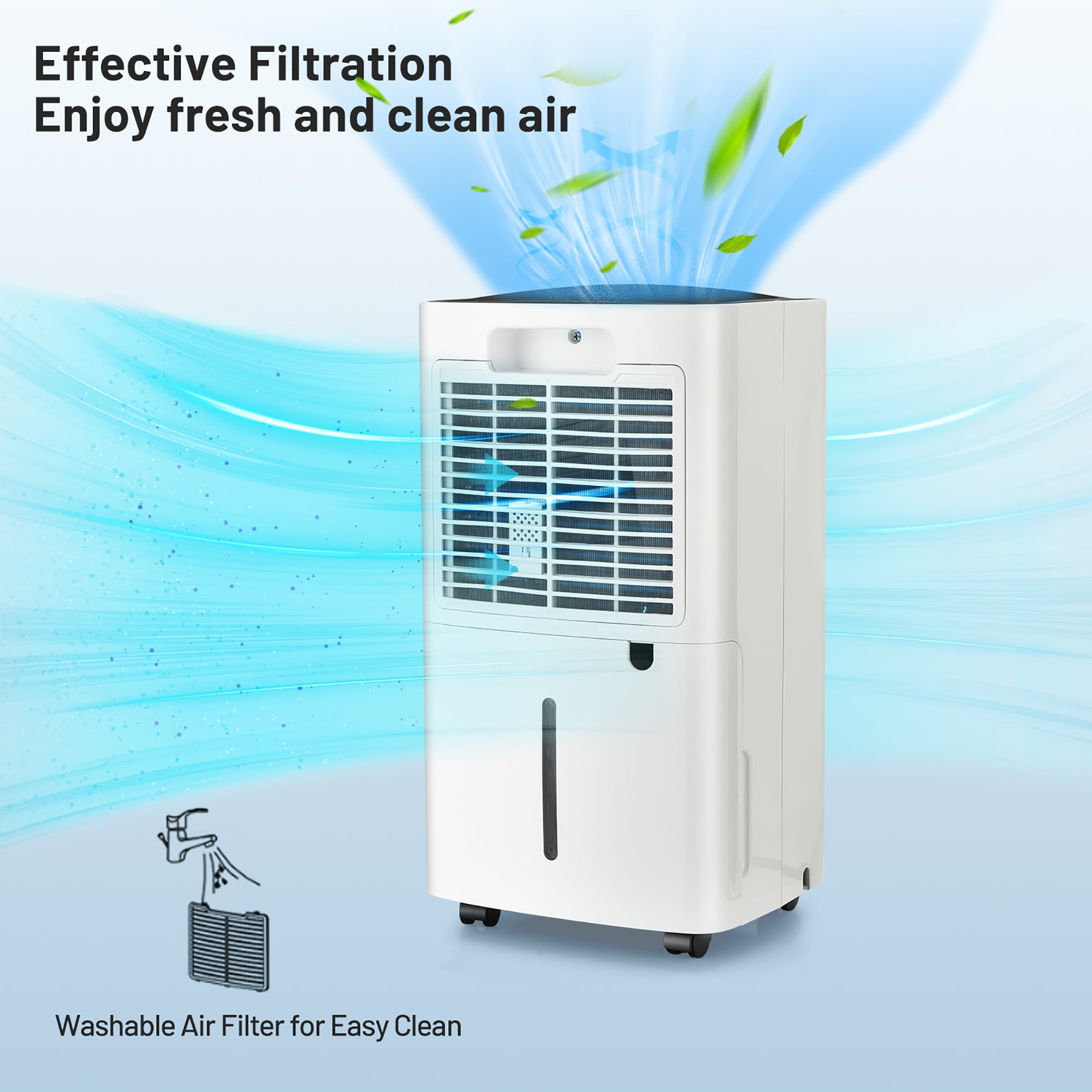 Costway 1500 Sq. Ft Portable 24 Pints Dehumidifier For Medium To Large Spaces
