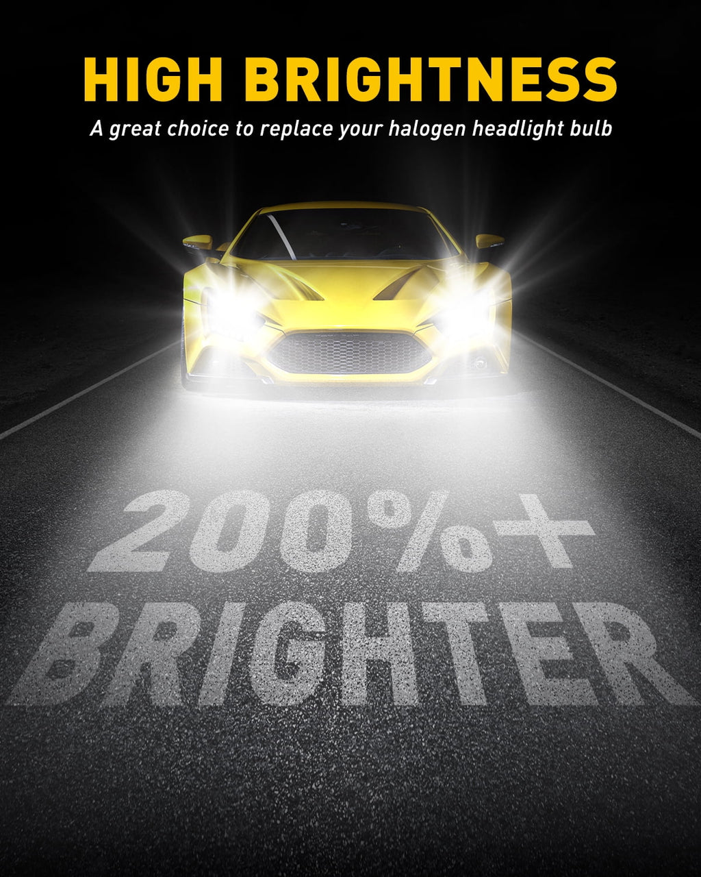 AUXITO H4 9003 HB2 LED Headlight Bulbs, 12000LM Per Set 6500K Xenon White for High and Low Beam Hi/Lo, Pack of 2