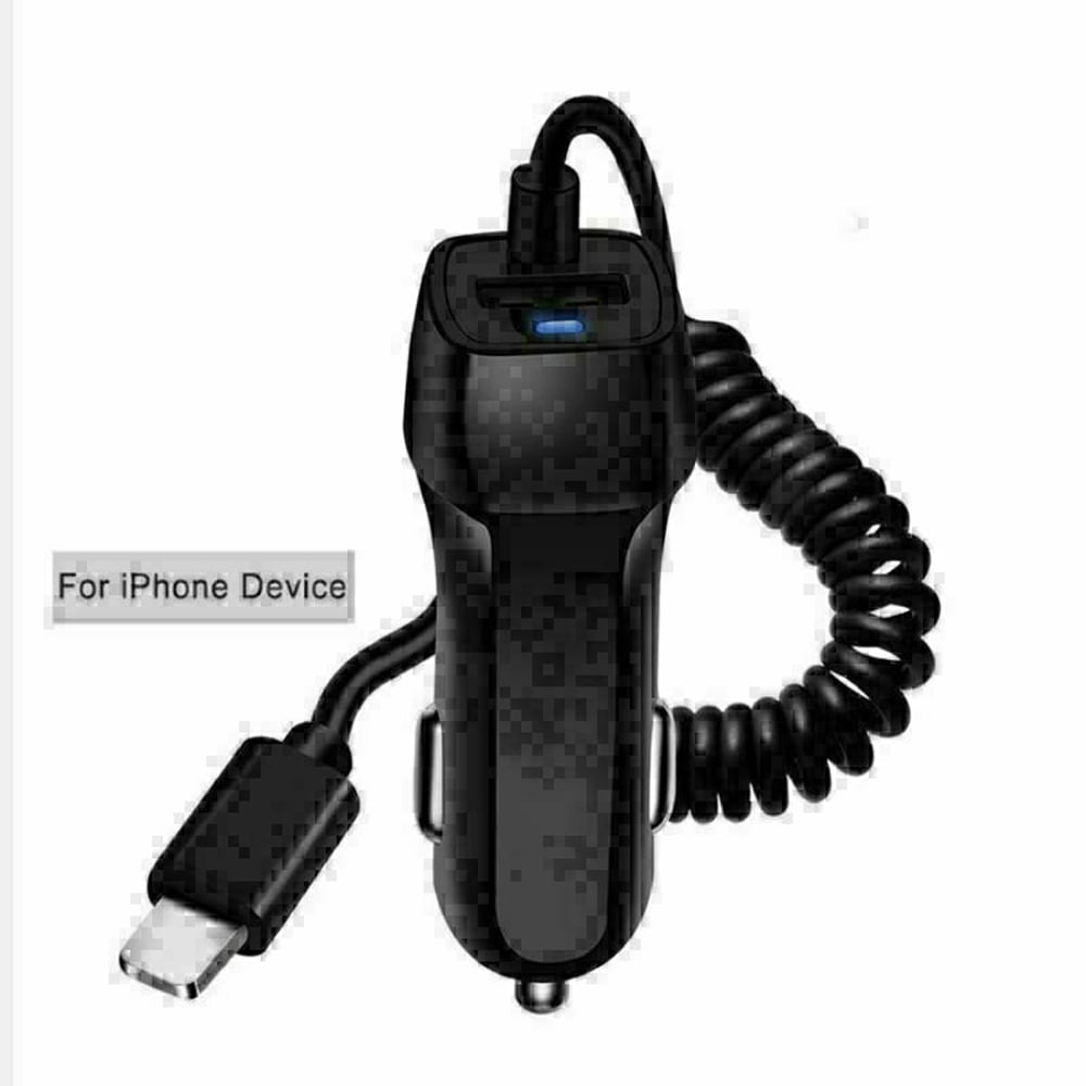 USB Car Charger For iPhone 13 12 11 Pro Max 8 7 + Fast Charging With Extra Cable (4.9ft)