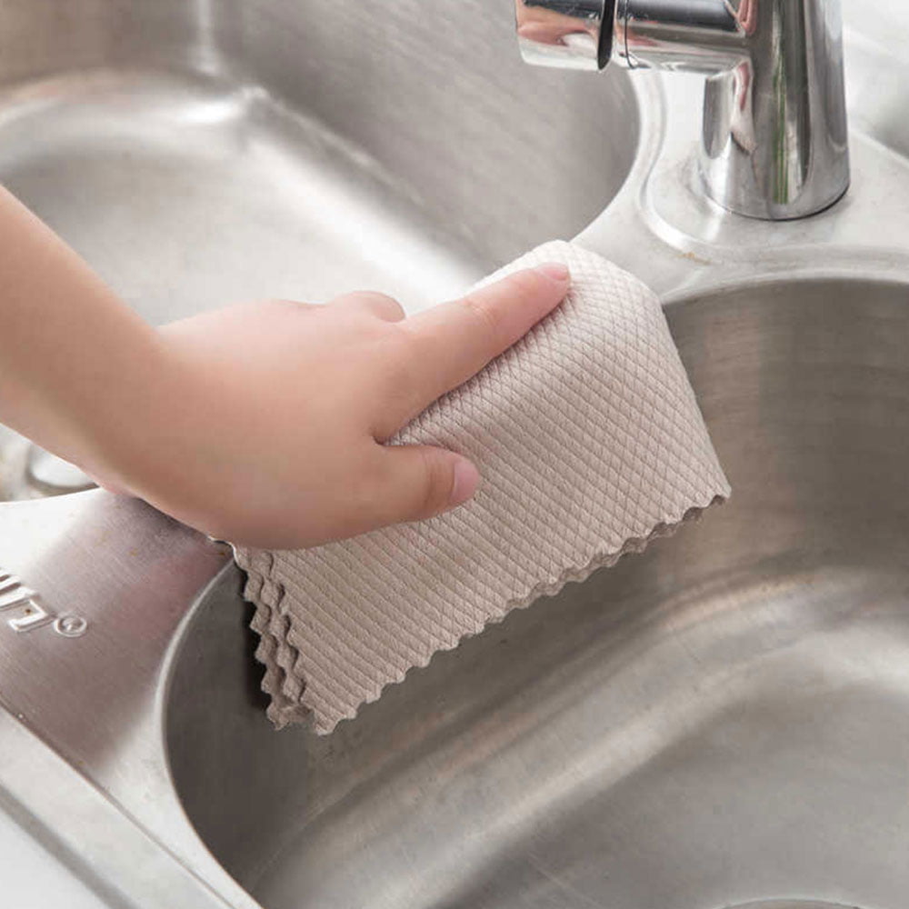 MLfire 10PCS Microfibre Cleaning Cloths Reusable Streak Free Kitchen Rags Cleaning Rag Lint Fish Scale Cloth Rags for Car Window Household Cleaning Rag No Traces Faded Absorbent Kitchen Rags