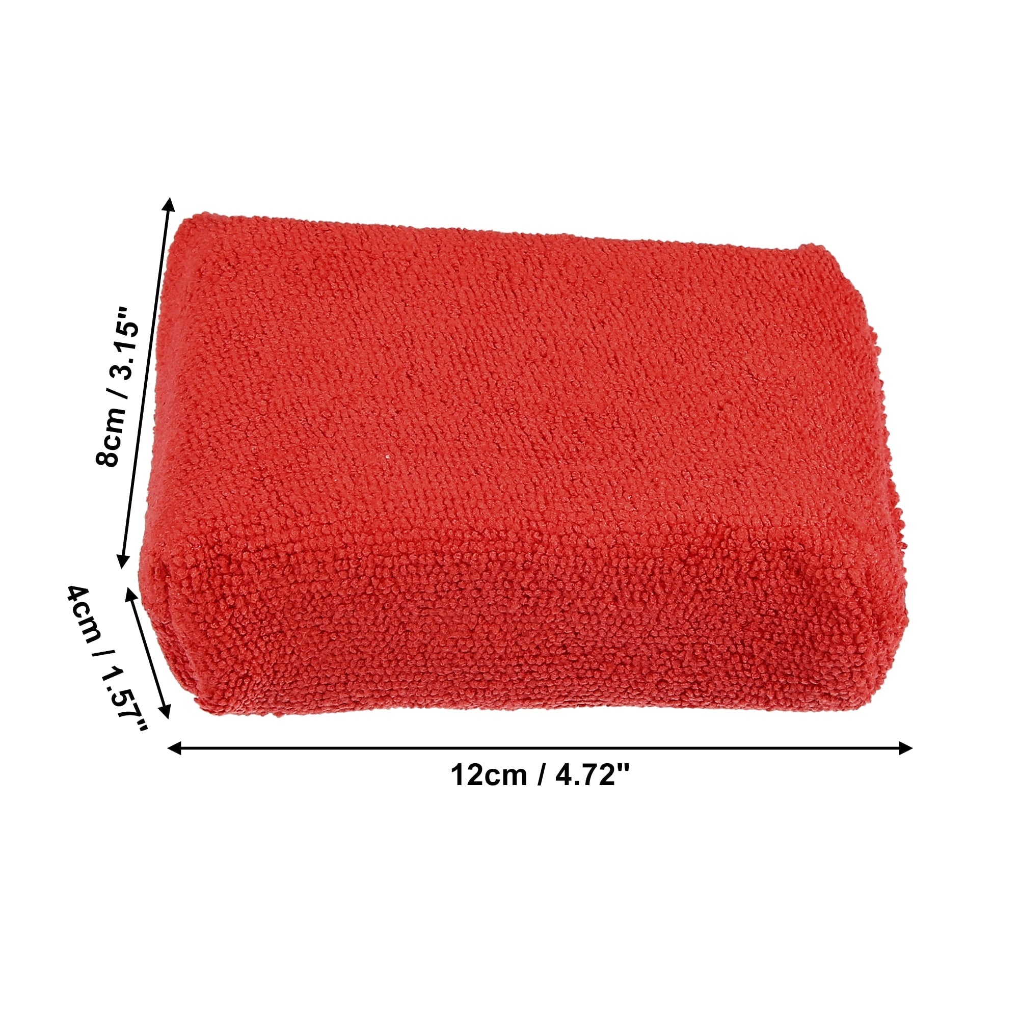 Unique Bargains 4pcs Red Microfiber Detailing Applicator Sponges for Applying Wax Car Wash Dirt Washing Tool