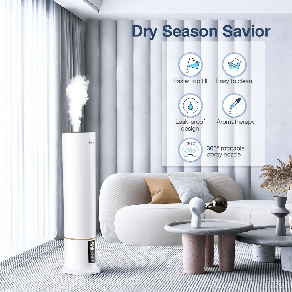 BEYGO Cool Mist Humidifiers for Bedroom Large Room Home, 9L/ 2.38Gal Top Fill Ultrasonic Floor Humidifiers for Baby and Plants