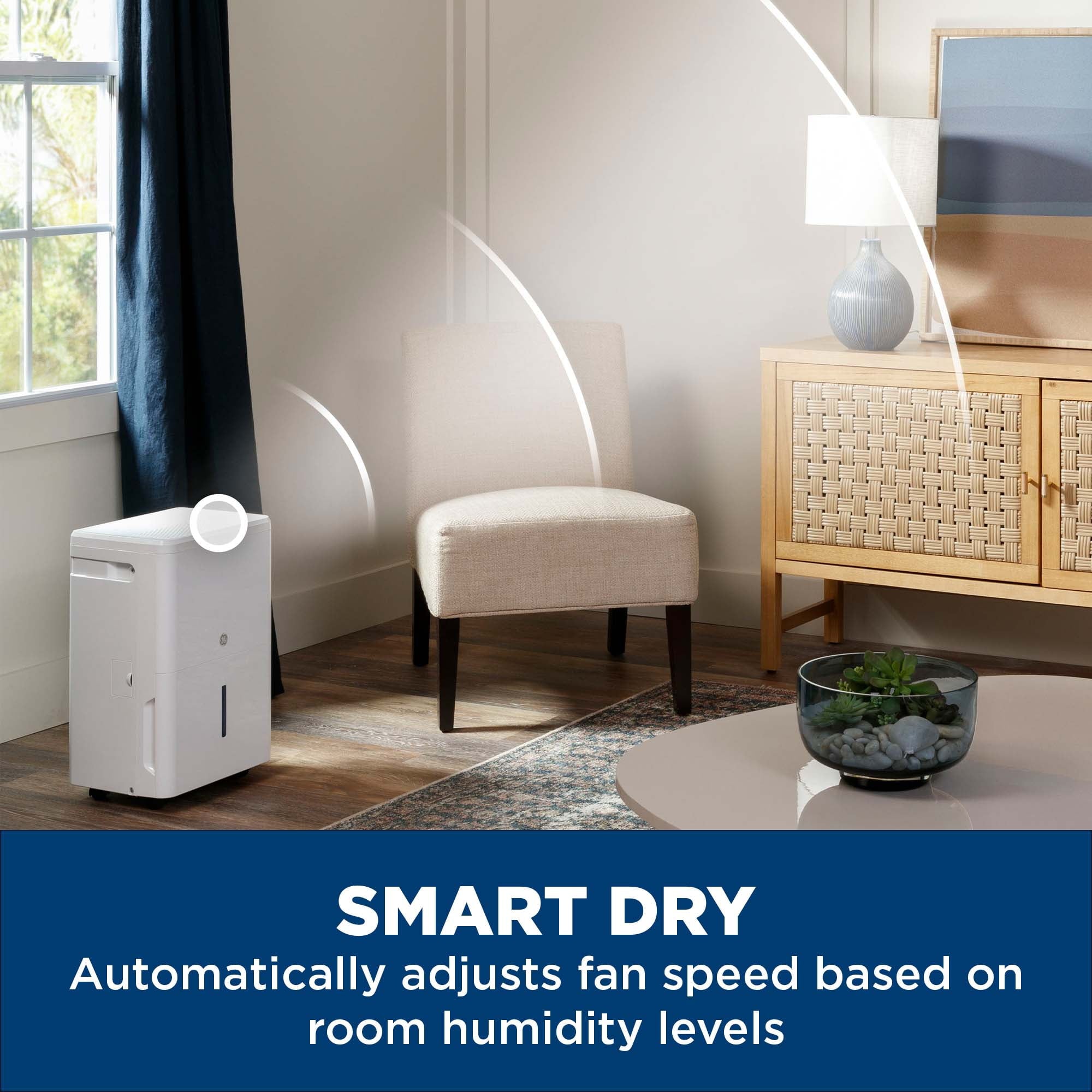 GE Energy Star Portable Dehumidifier 35 Pint, Perfect for Basement or Rooms up to 3000 Sq ft