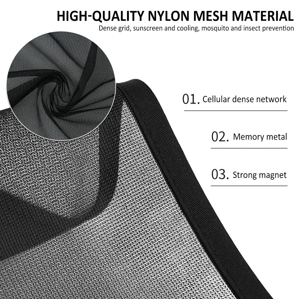 Yous Auto 4Pcs Car Window Sun Shades UV Protection Front/Rear Window Screen Shade Car Curtain with Magnetic Sunshine Blocker Car Privacy Shield Auto Interior Accessories Reduce Glare for Most Cars