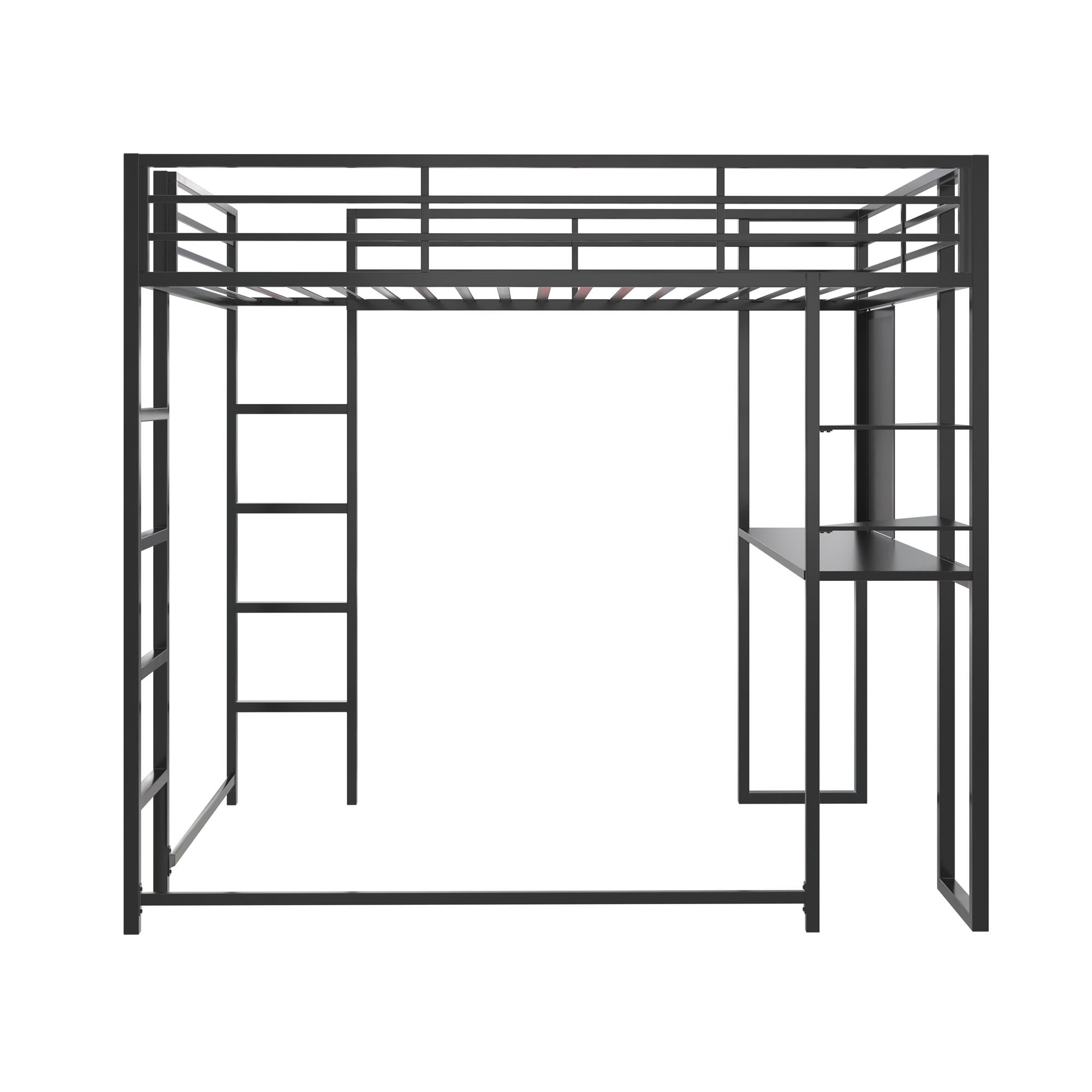 Teen Novogratz Hunter Full Size Metal Loft Bed, Black