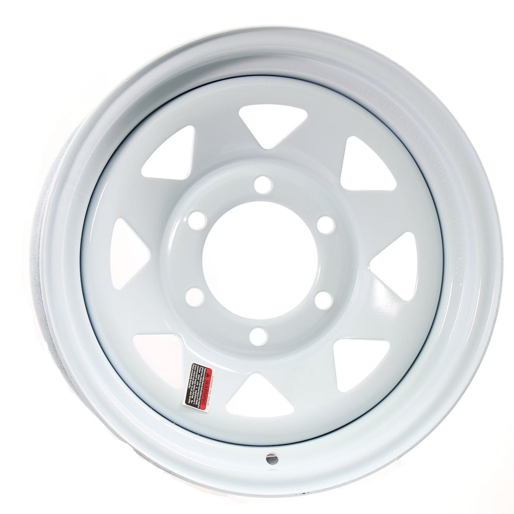 eCustomrim Trailer Rim 15" White Spoke Wheel 15X6 15" X 6" 6 Lug Hole Bolt