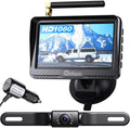 eRapta ERT03 1080P Wireless Backup Camera with Monitor for Car Pickup Truck Hitch Sedans Back Up Reversing Rear Front View Parking Camera Strong Signal and HD Image