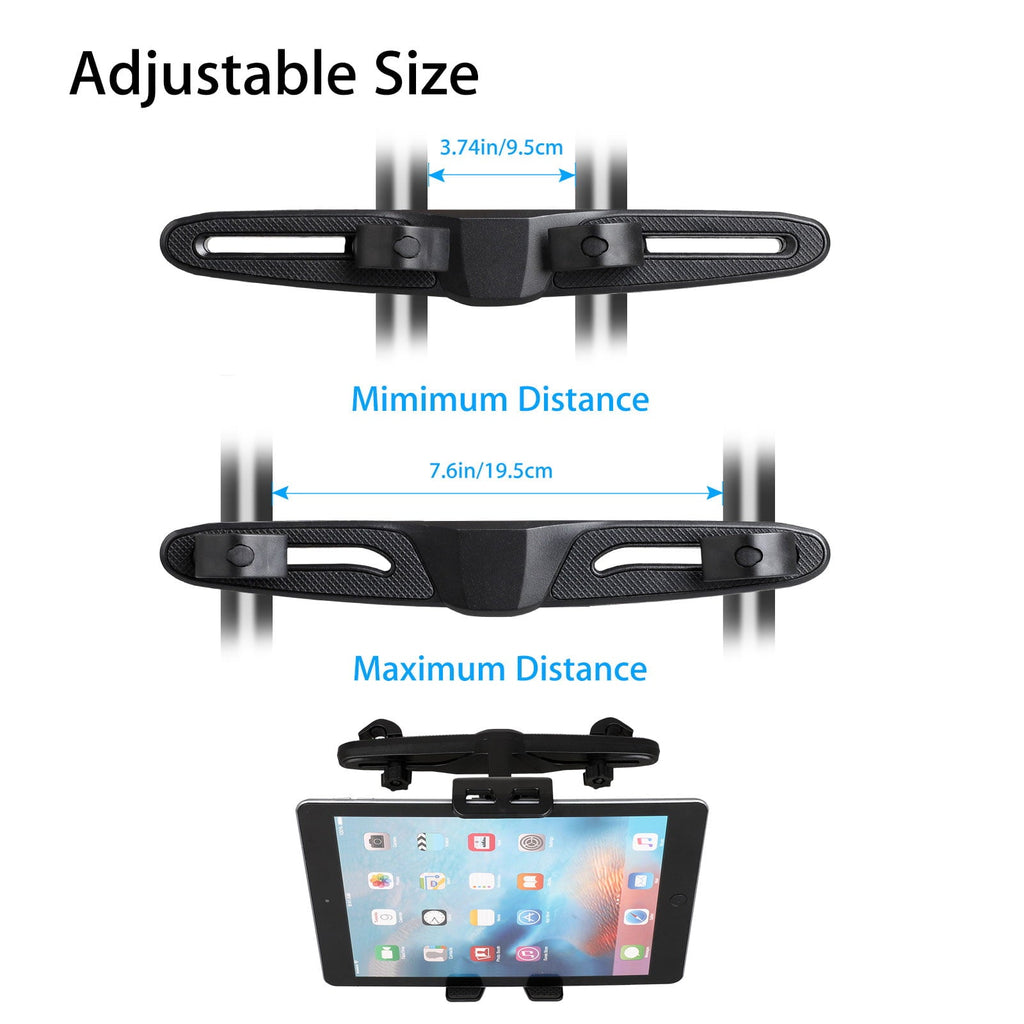 Car Headrest Tablet Holder, EEEkit Universal Adjustable Car Seat Headrest Tablet Mount Holder Fit for Apple iPad Air Mini, Samsung Galaxy Tab, Kindle Fire, Nintendo Switch, and 4.0"-12.5" Tablet