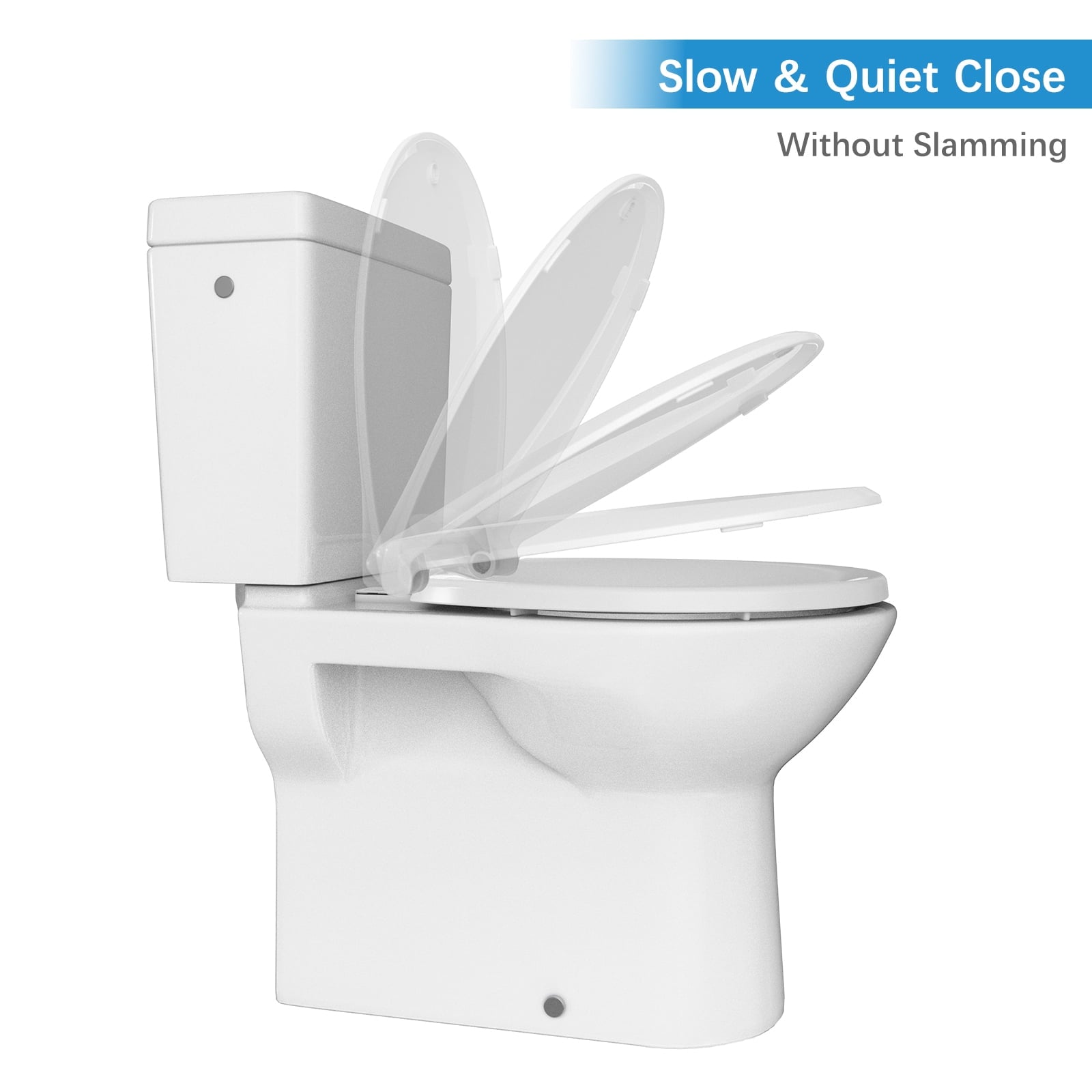 Round Toilet Seat with Built in Toddler Potty Training Toilet Seat, Slow Close & Magnet