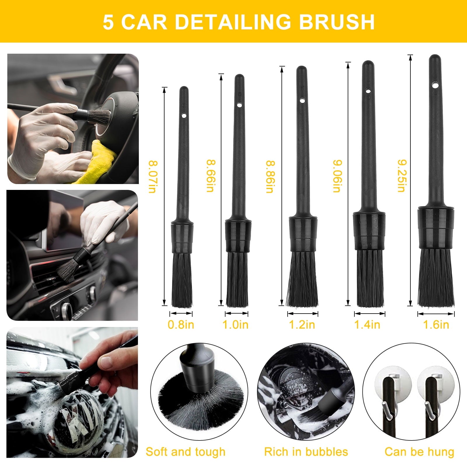 vrillo QJ600 16pcs Electric Spin Scrubber Car Cleaning Tools Kit, Cordless Car Detailing Brushes Set for Interior, Exterior Cleaning