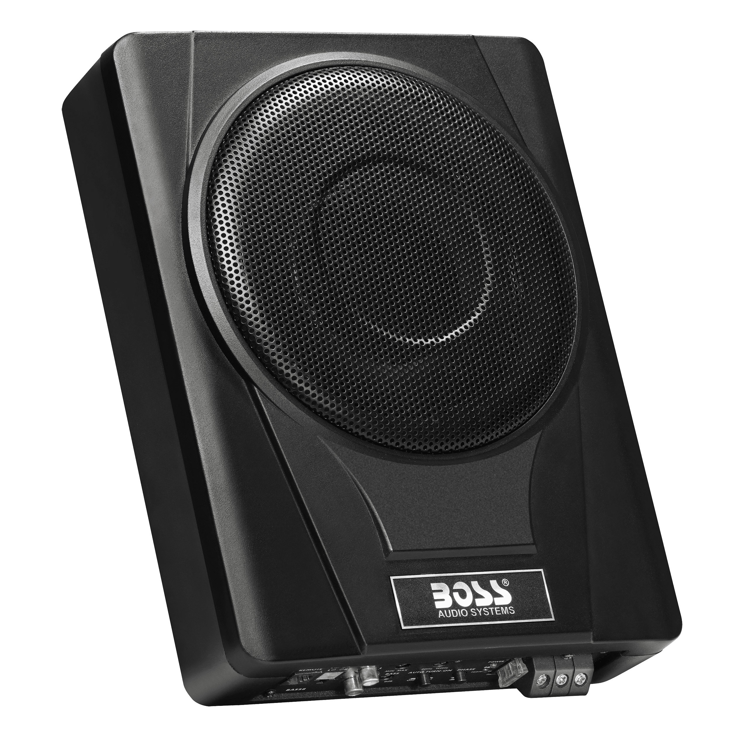 BOSS Audio Systems BASS8 8 Inch Under Seat Powered Car Subwoofer – 800 High Output, Low Profile, Built In Amplifier, For Truck, Boxes and Enclosures, Remote Subwoofer Control