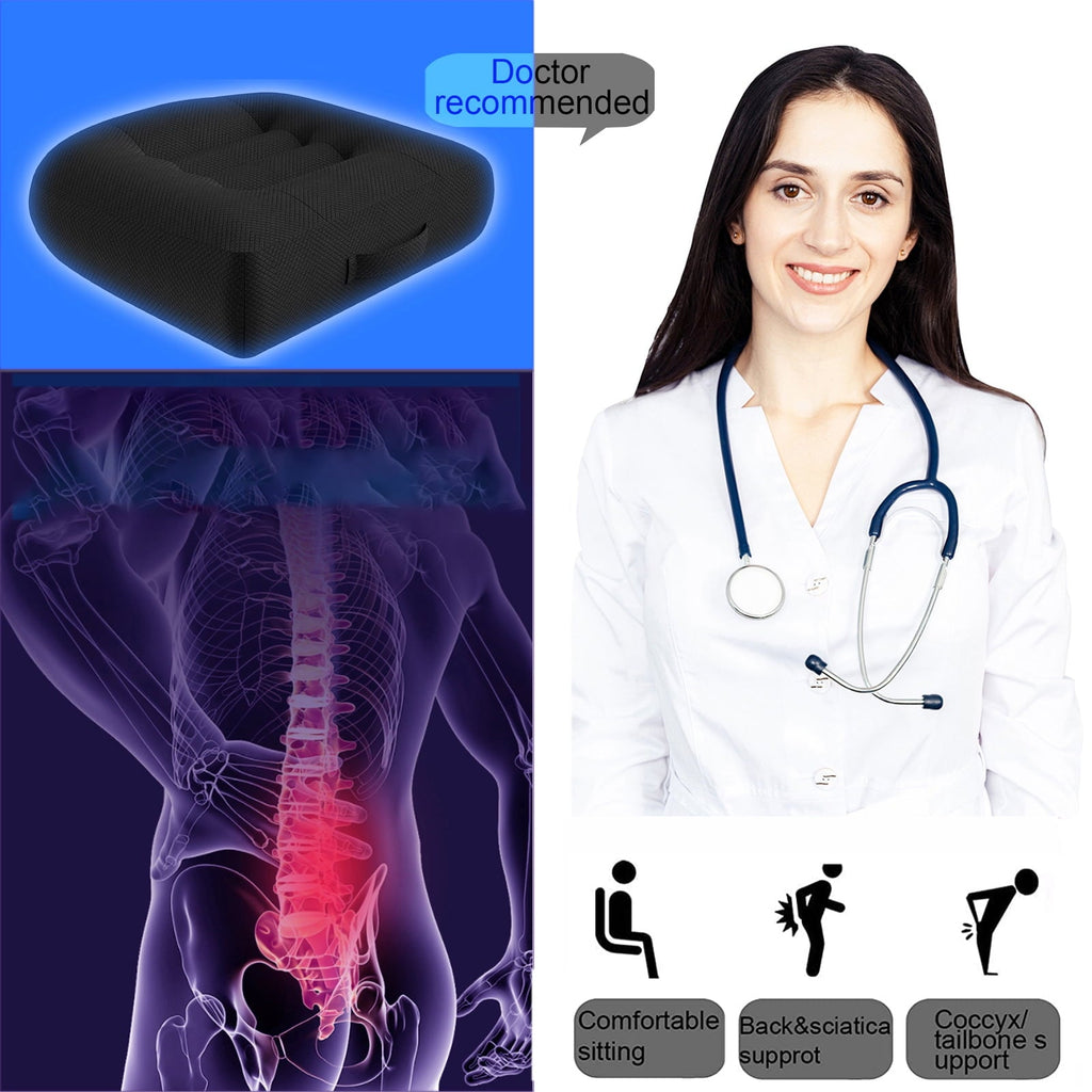 Adult Booster Seat Cushion, Car Seat Cushions for Short People/thick Office Chair Booster Seat Increase Field of View, for Trucks, Car, Office Chair, Home, Wheelchair,angle Lift Seat Cushion (black)