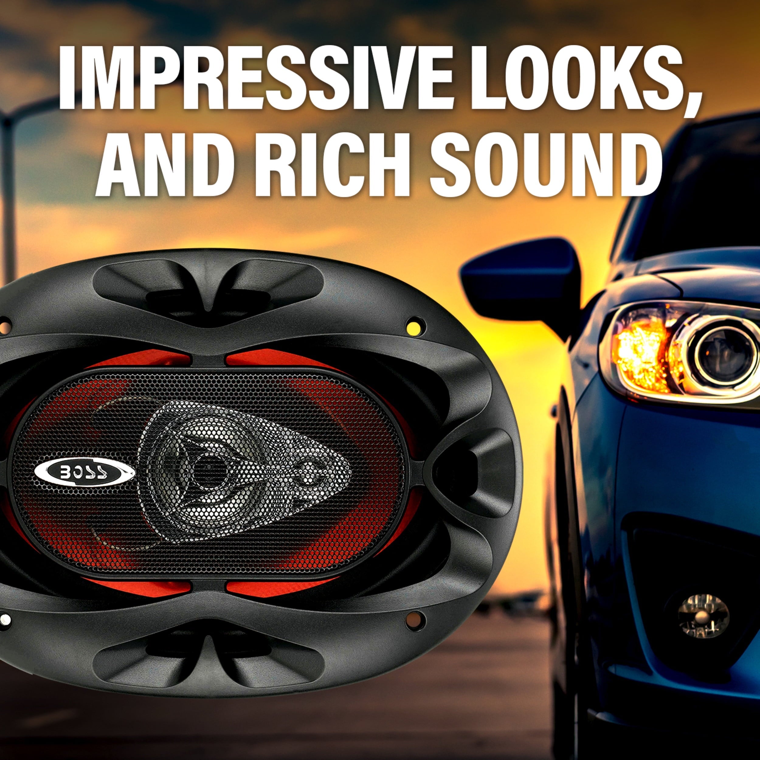 BOSS Audio Systems CH6930 Chaos Series 6 x 9 inch Car Stereo Door Speakers - 400 Watts Max, 3 Way, Full Range Audio, Tweeters, Coaxial, Sold in Pairs