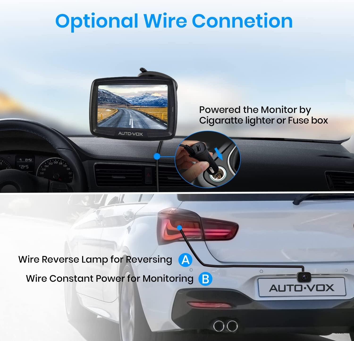 Wireless Backup Camera for Trucks, Waterproof Reversing Camera  Easy Installation, Vehicle Digital BackUp Camera System Wireless Rear View Camera for Trailer