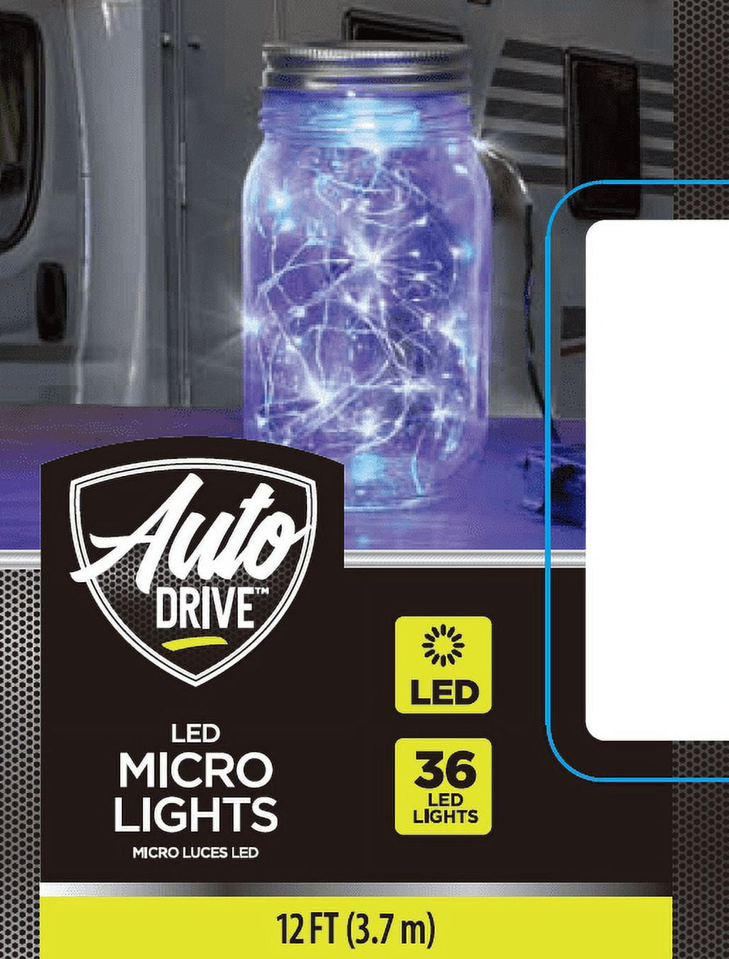 Auto Drive 1.5 Volts Battery Operated 12FT 36CT LED Blue Micro Wire Light 1 Pack for RV