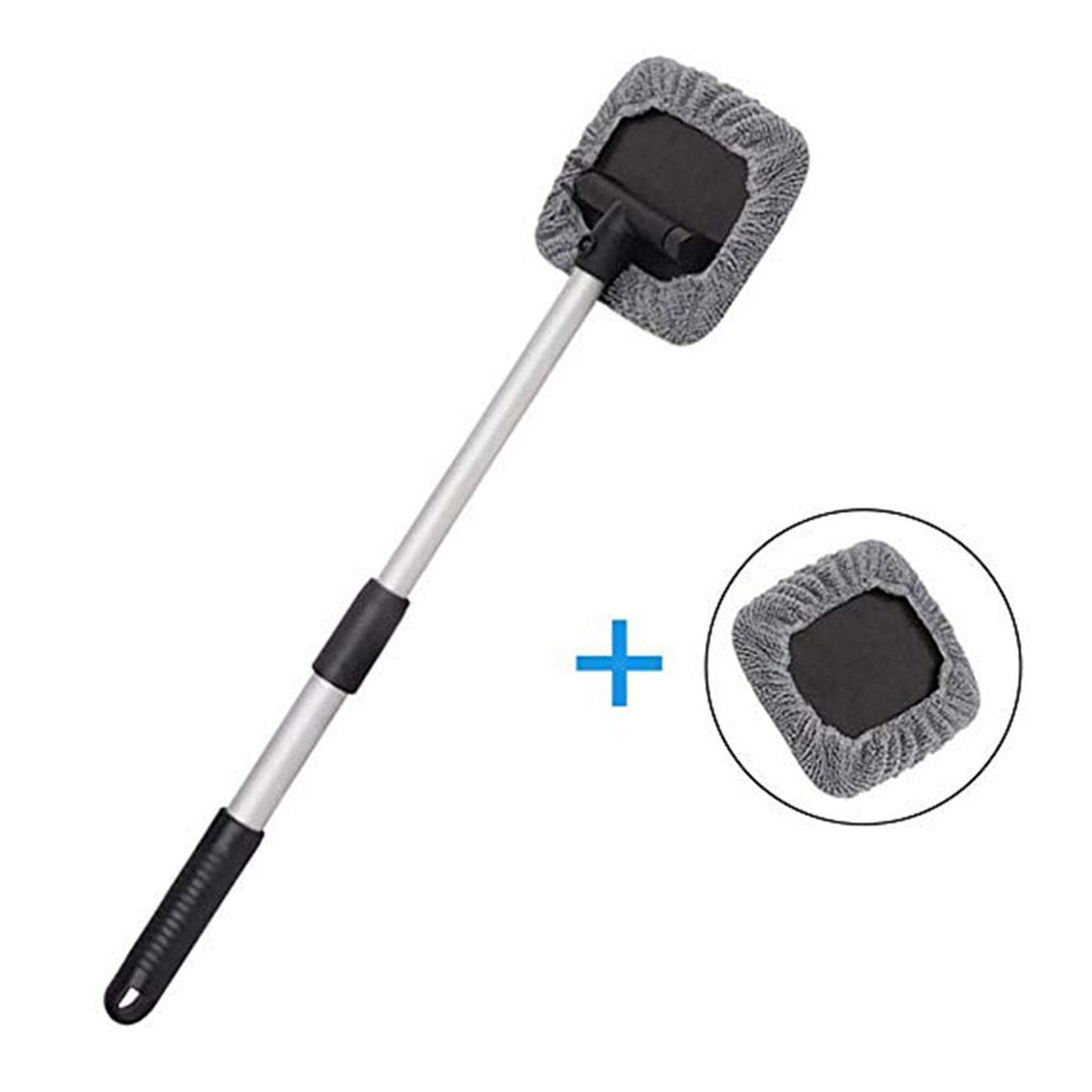 Extendable Windshield Cleaning Tool, Strong Absorbent Car Window Cleaner with 2 Pcs Washable Pads , Multifunctional Use Windshield Cleaner Tool Kit