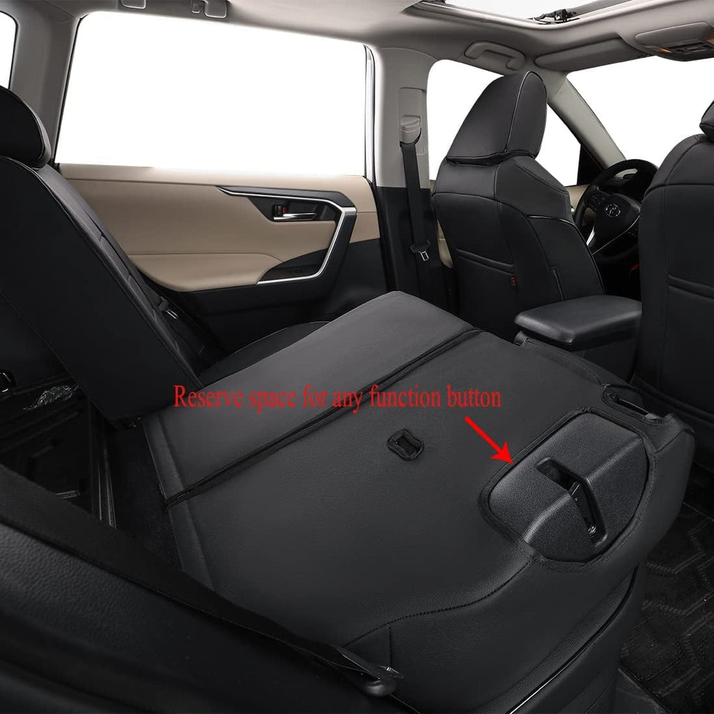 EKR Custom Fit RAV4 Car Seat Covers for Toyota RAV4 Prime,2022 2023 SE Hybrid,XSE Hybrid 2019-2023 - Full Set,Leather (Black)