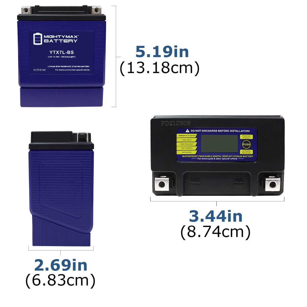YTX7L-BS Lithium Battery Replacement for SealedAGM Motorcycle Battery