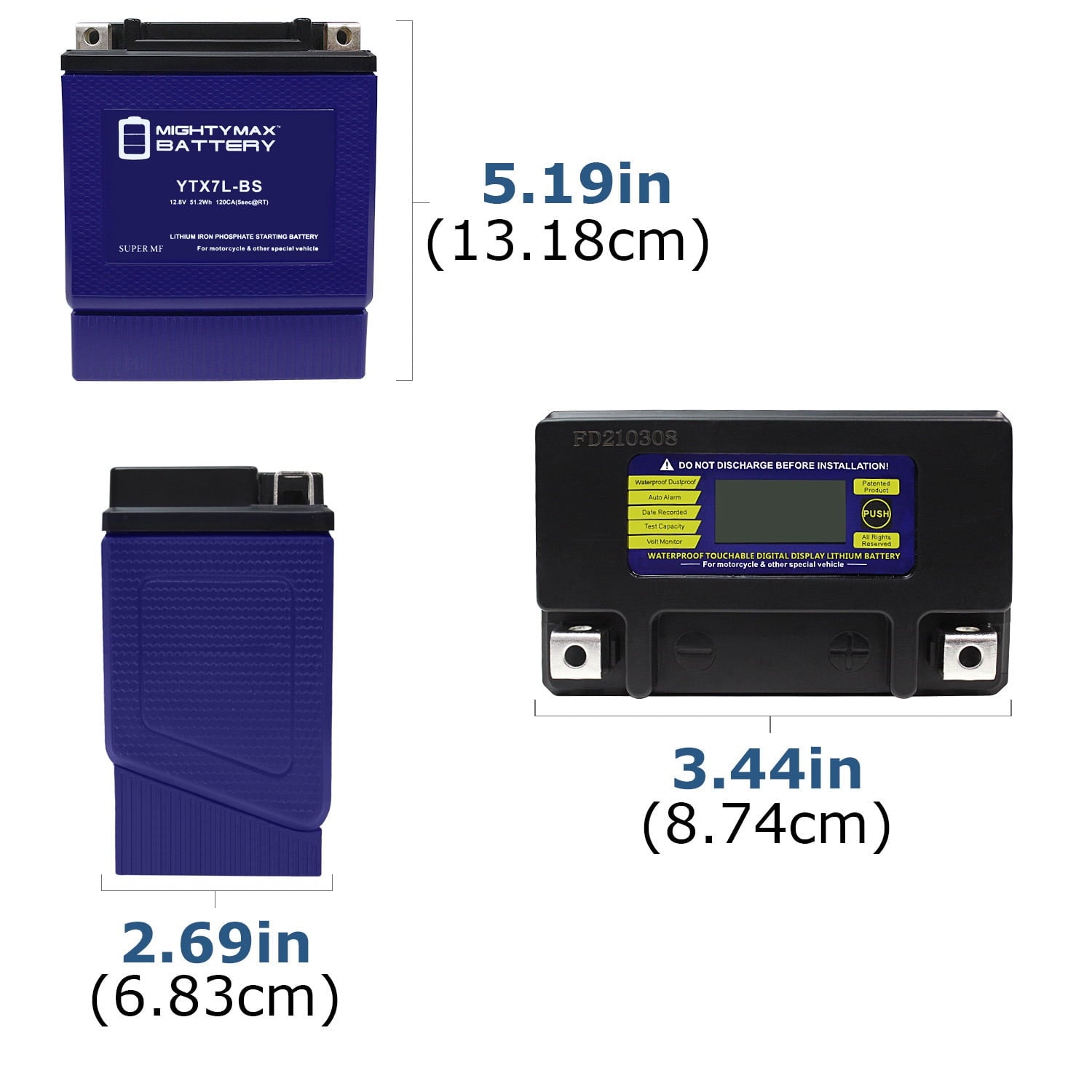 YTX7L-BS Lithium Battery Replacement for SealedAGM Motorcycle Battery
