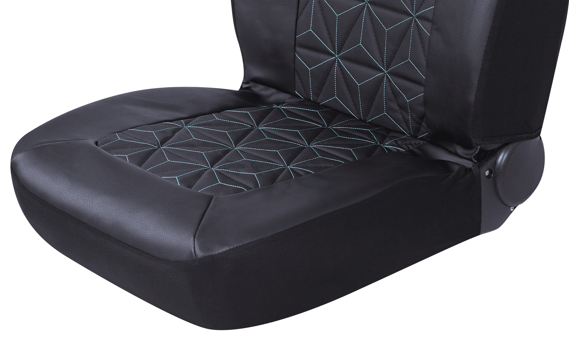 Auto Drive 2PC PVC Quilted Geometric Low Back Seat Covers Leather Teal - Universal Fit, 1902SC54