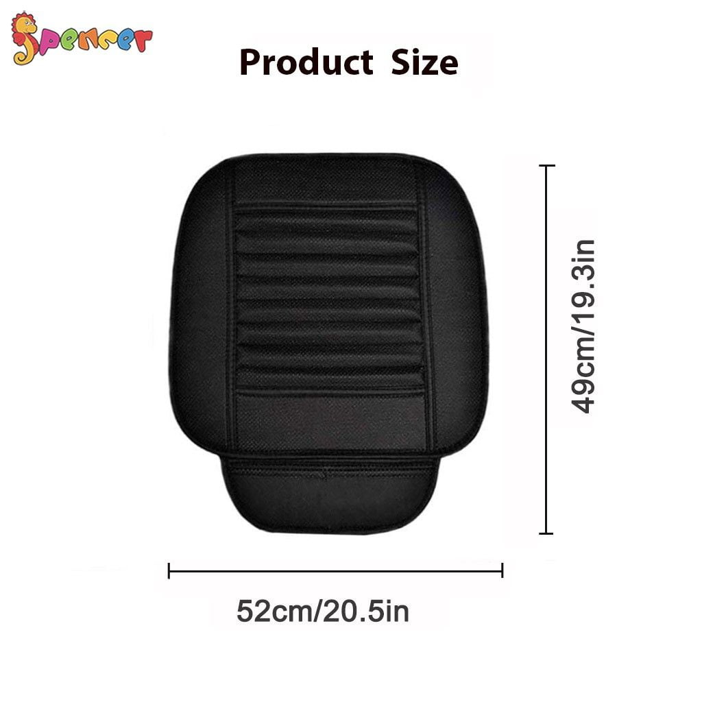 Spencer 1PC Car Seat Cushion Breathable Car Interior Seat Cover Cushion PU Leather 3D Front Pad Mat for Auto Supplies Office Chair "Grey"