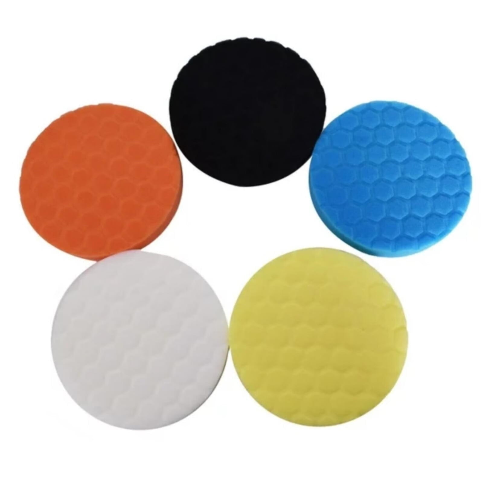 George Buffing Polishing Pads  5Pcs 5 Inch Face For 5.5 Inch 150mm Backing Plate Composite Buffing Sponge Pads Cutting Polishing Pad Kit For Car Buffer Polisher Compounding